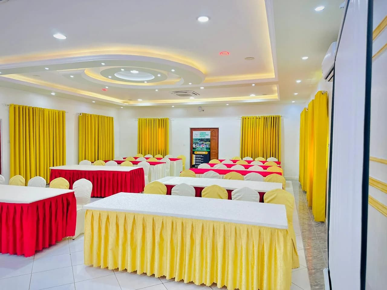 Conference hall set up for an event